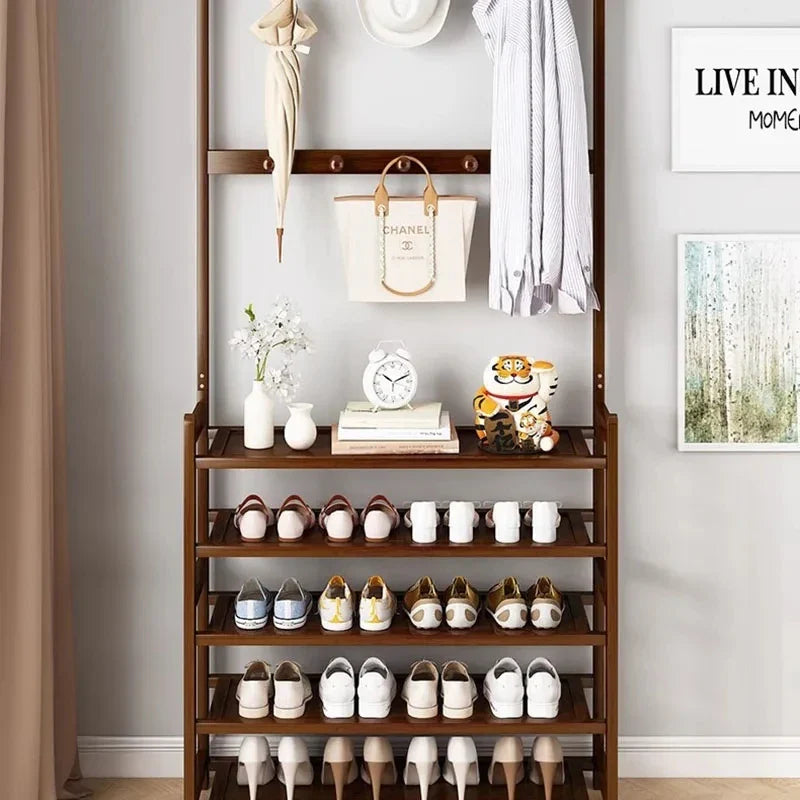 Étagère chaussure en bois porte vêtements - WoodBam-Sympa™
