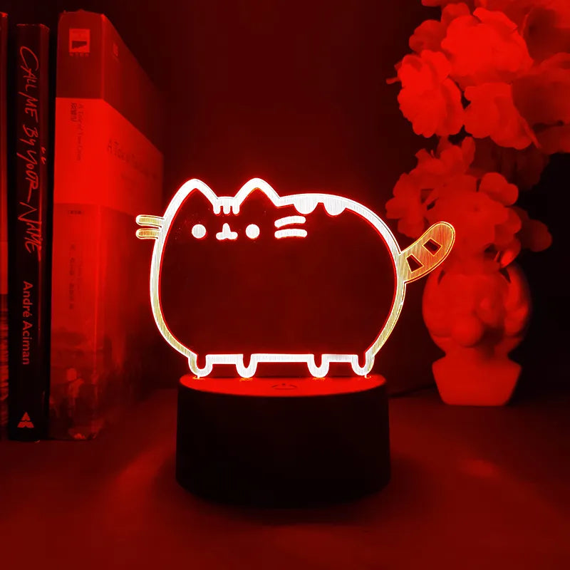 Lampe de chevet Néon Tactile Chat Mignon