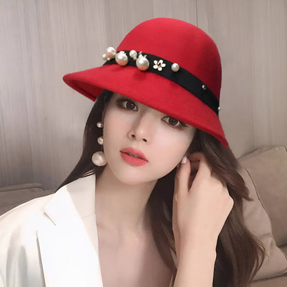 Chapeau Melon Cloche Femme - Perle