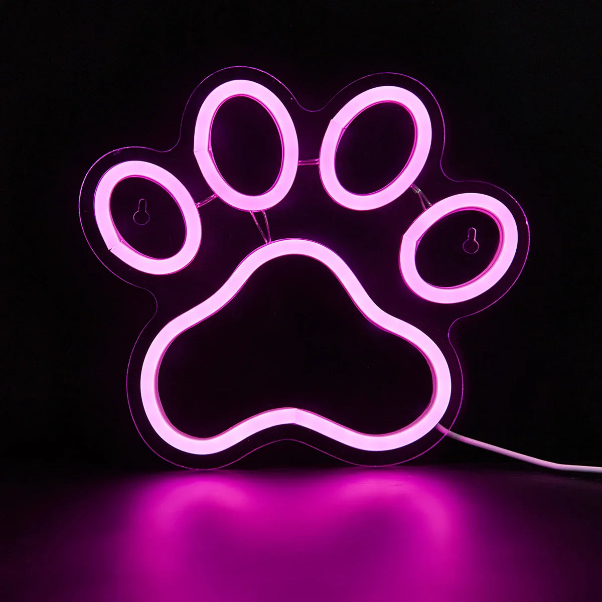 Lampe de Chevet Néon LED en Forme de Patte de Chien