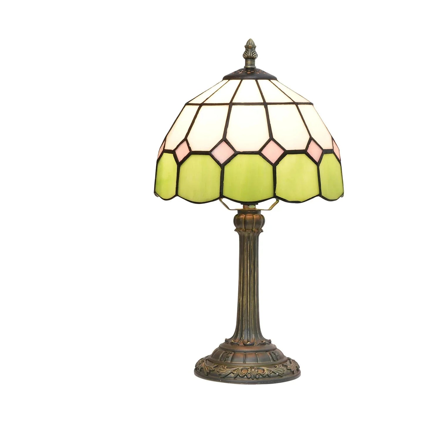 Lampe de chevet Tiffany en Verre Vitrail avec Motif