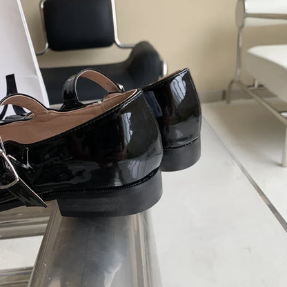 Black tabi mary jane loafers