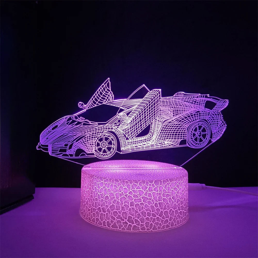 Lampe de chevet 3D Voiture de luxe