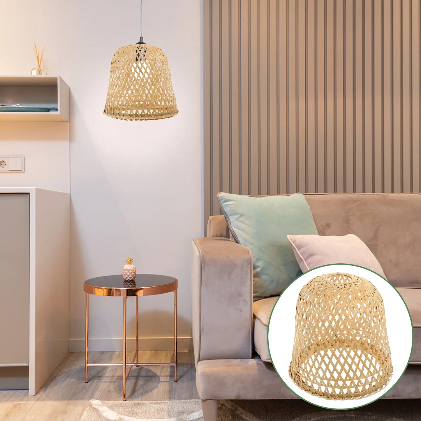 Abat-jour Vintage en Bambou pour Lampe de Chevet