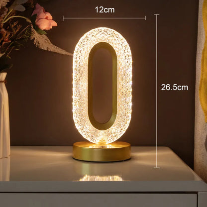 Lampe de chevet Ovale Tactile en Cristal