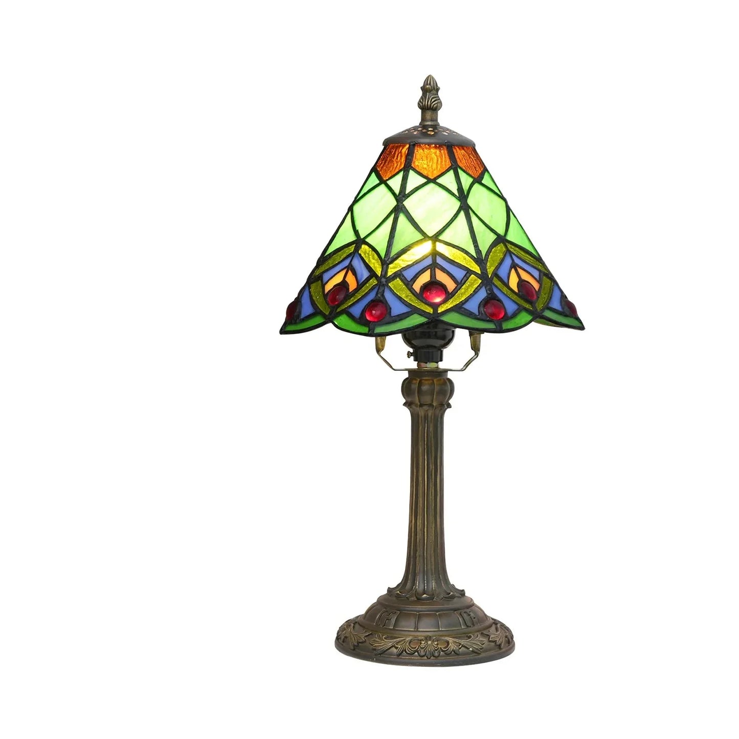 Lampe de chevet Tiffany en Verre Vitrail avec Motif