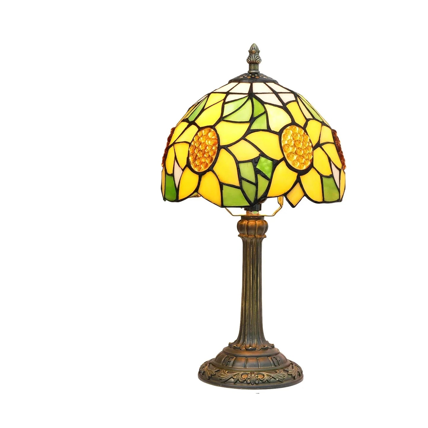 Lampe de chevet Tiffany en Verre Vitrail avec Motif