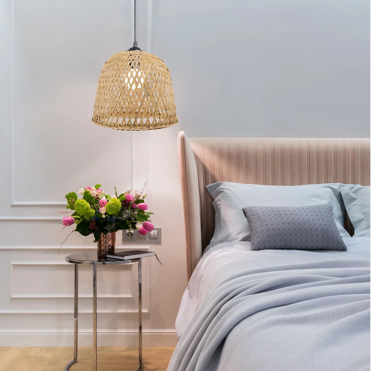 Abat-jour Vintage en Bambou pour Lampe de Chevet