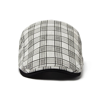 Béret Homme Réglable en Coton avec Motif Carreaux - Pixel
