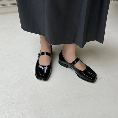 Black tabi mary jane loafers