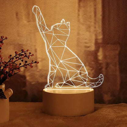 Lampe de chevet 3D LED Design Chat