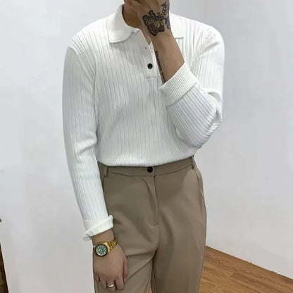 Ribbed polo shirt