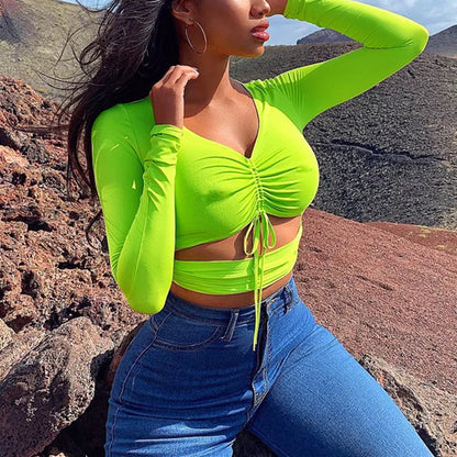 Crop top vert fluo