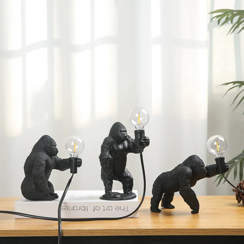 Lampe de Chevet Gorille en Résine