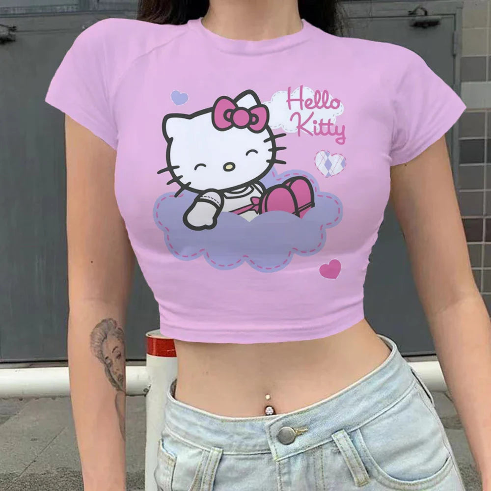 Crop tops hello kitty femme