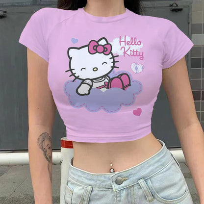 Crop tops hello kitty femme