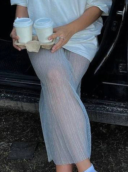 Jupe plissée transparente