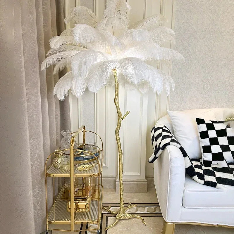 Lampe de Chevet à Plume sur Pied