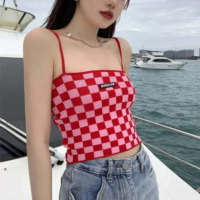Crop top damier