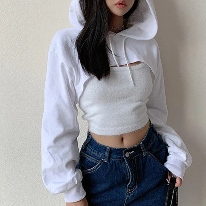 Crop hoodie top