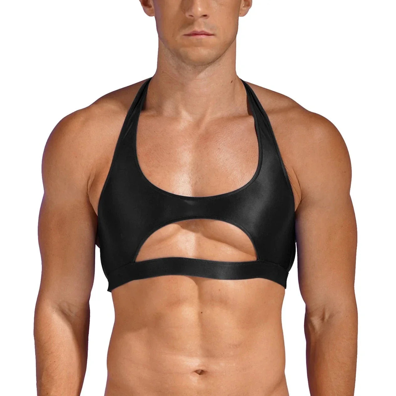 Crop top men bodybuilder