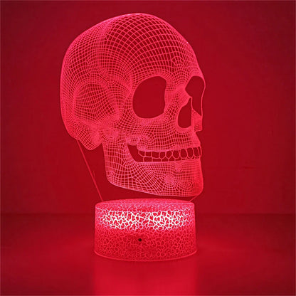 Lampe de Chevet Squelette Illusion 3D