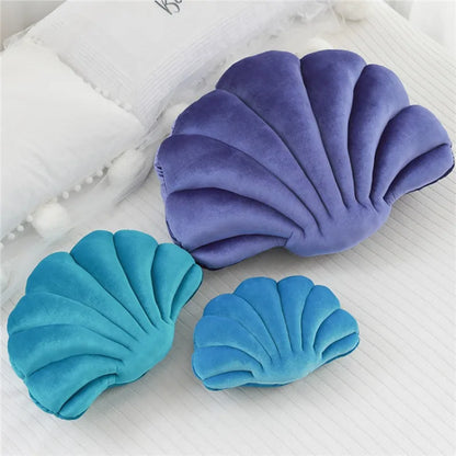 Coussin coquillage bleu