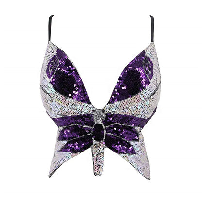 Femme crop top papillon