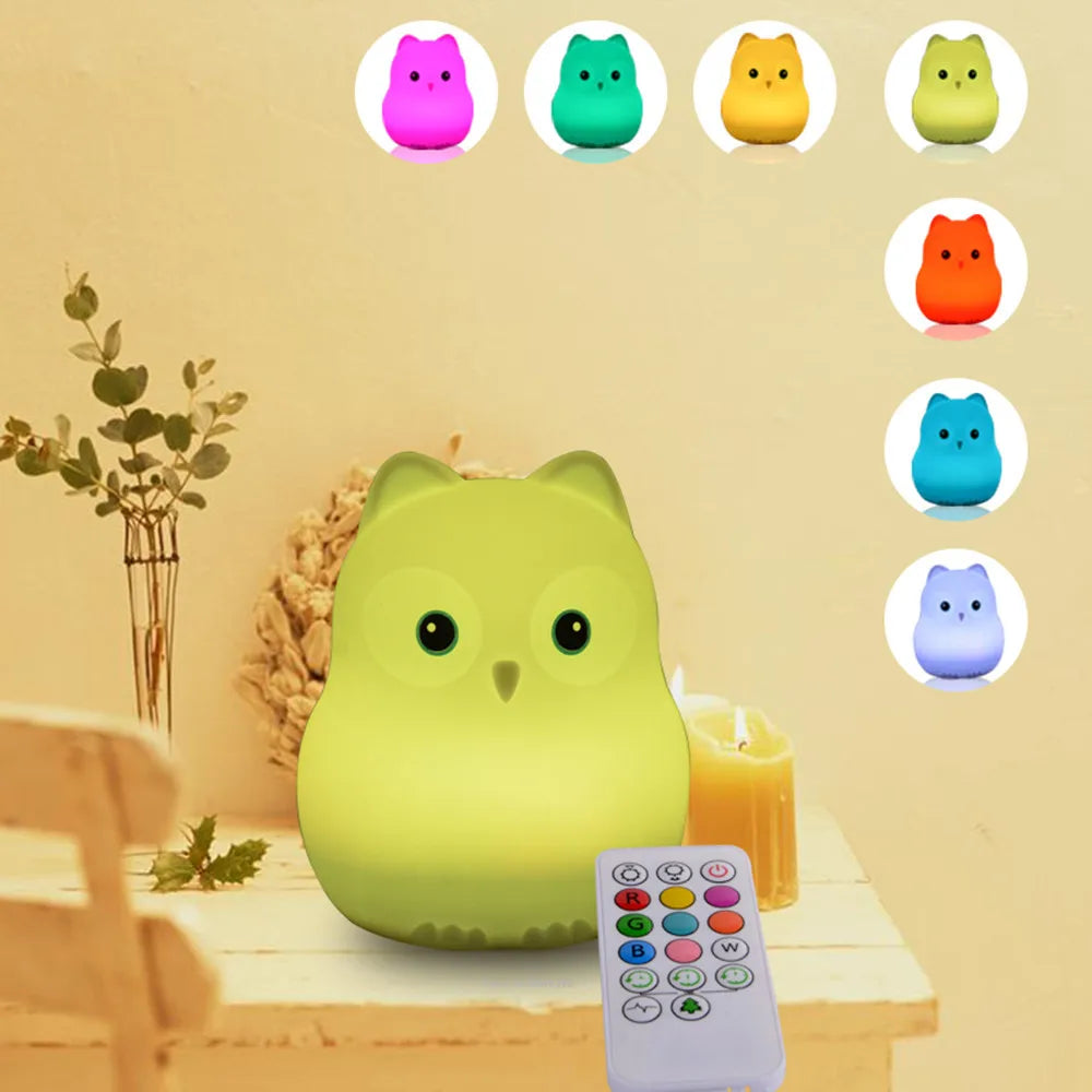 Lampe de Chevet LED Rechargeable pour Enfants Formes Animales