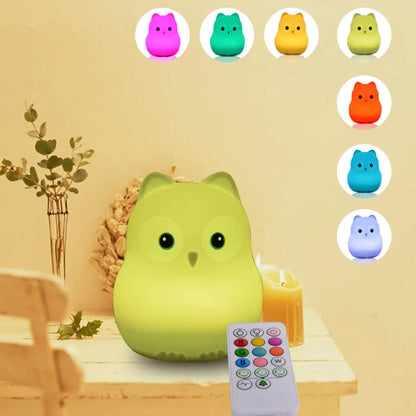 Lampe de Chevet LED Rechargeable pour Enfants Formes Animales