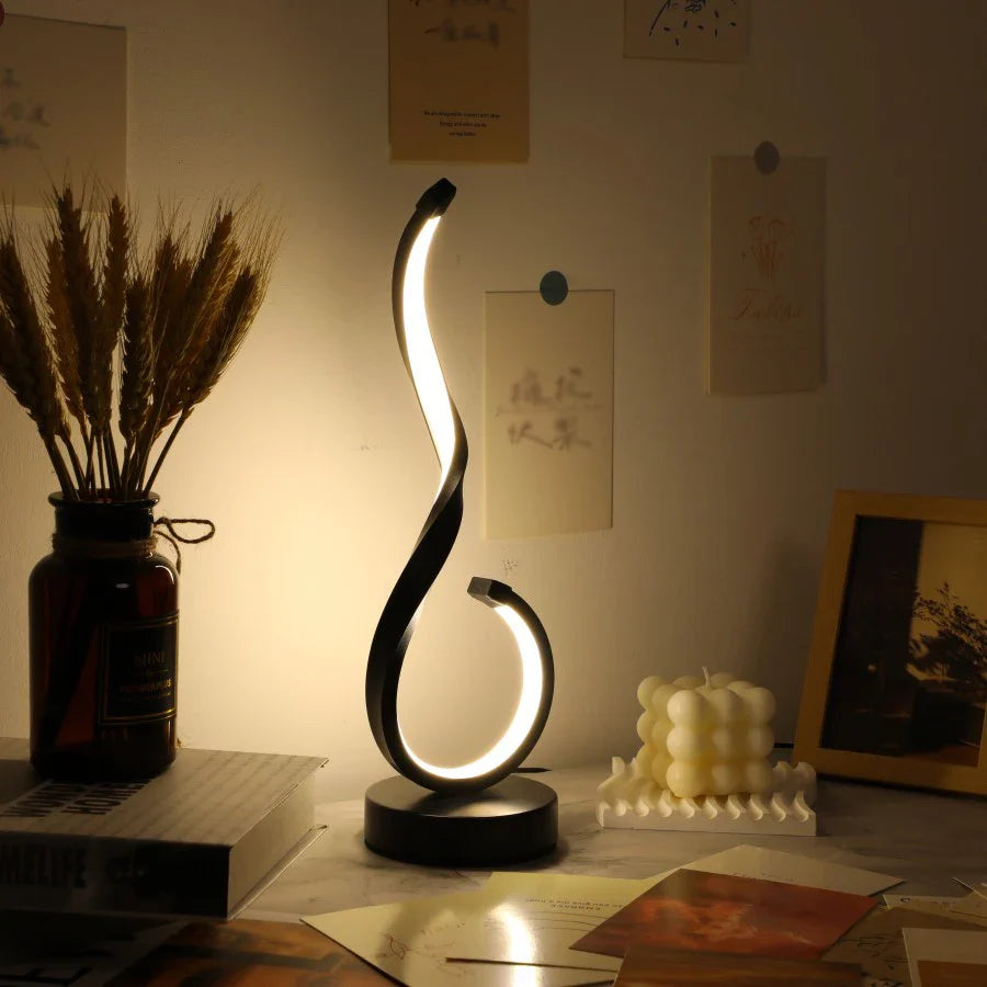 Lampe de Chevet Design Ondulé