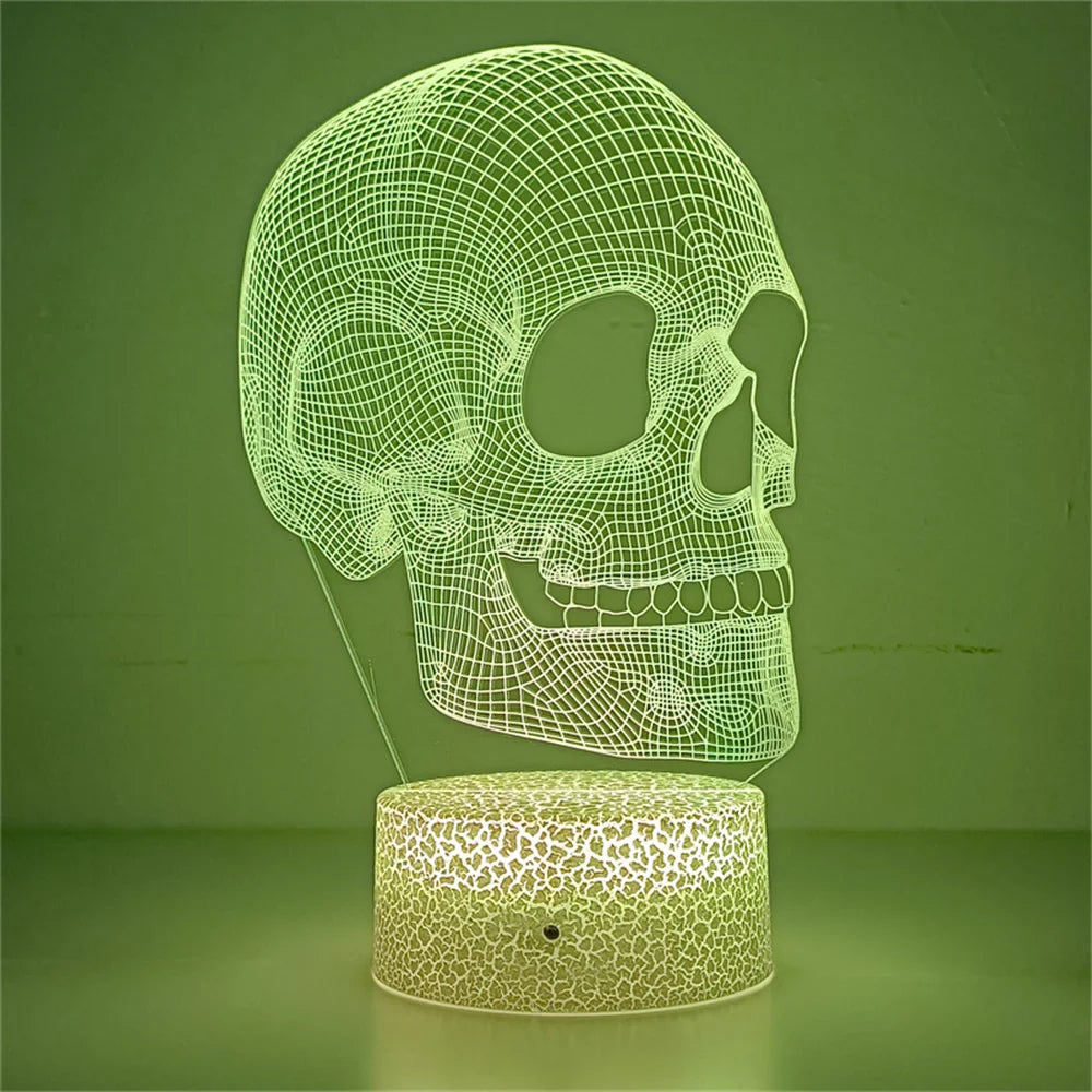 Lampe de Chevet Squelette Illusion 3D