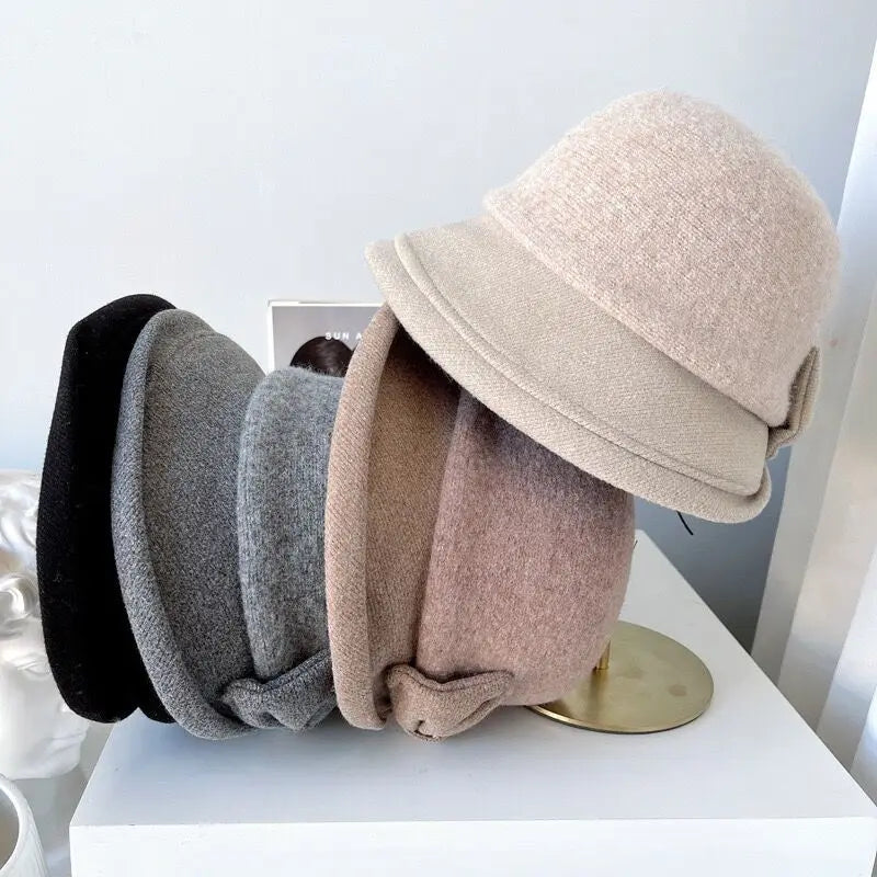 Chapeau Melon Cloche Femme Épais Hiver