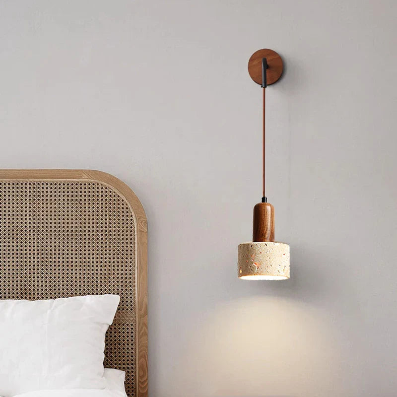 Lampe de chevet Murale Ajustable en Marbre Travertin