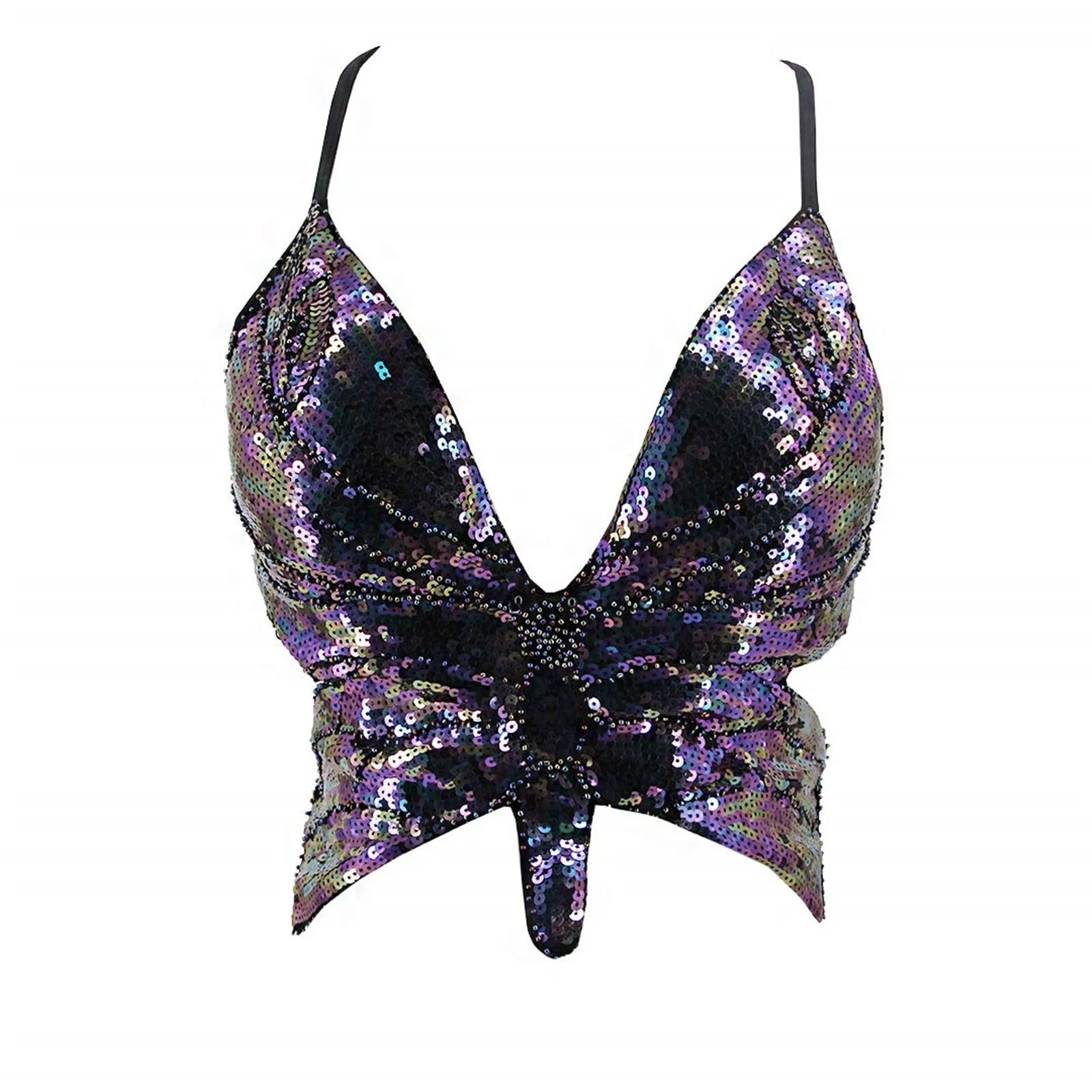 Crop top papillon femme
