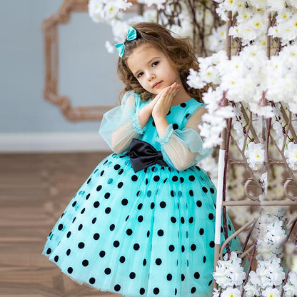 Robe Princesse Fille à Pois