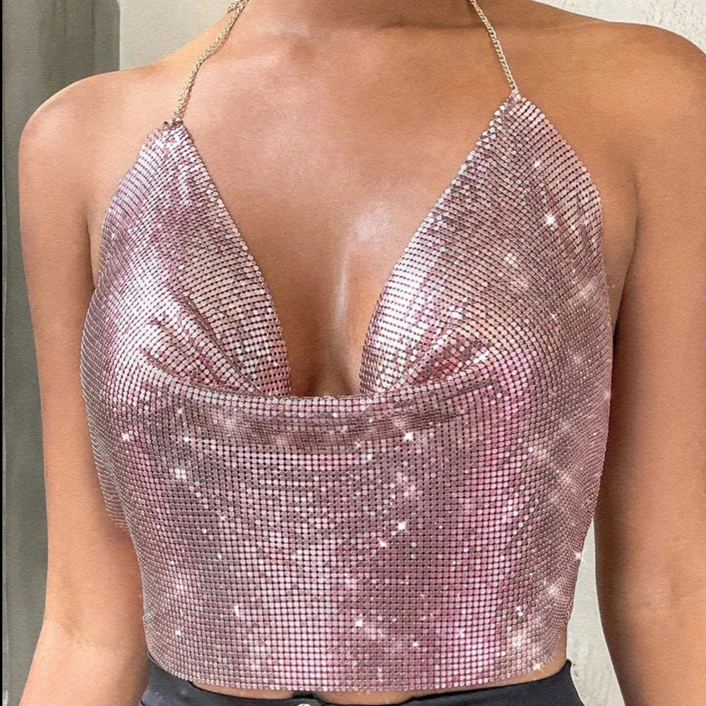 Sequin crop top