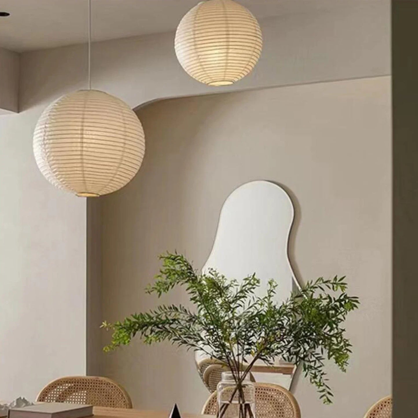 Abat-jour Lampe de Chevet Chinois Rond en Papier
