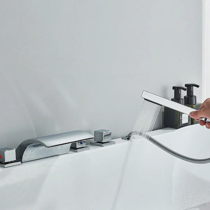 Robinet Baignoire Cascade En Laiton 3 Poignées