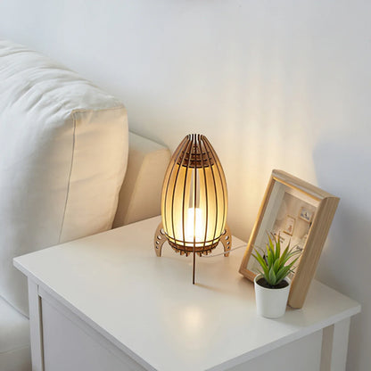 Lampe de Chevet Fusée en Bois