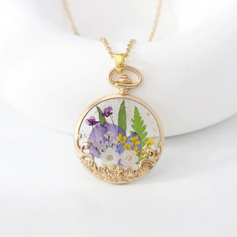 Collier Fleur séchée - Fleurs sauvages