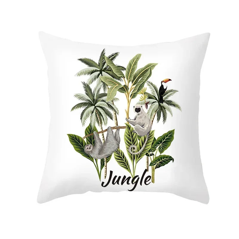 Housse coussin animaux forêt