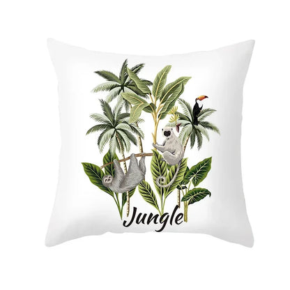 Housse coussin animaux forêt