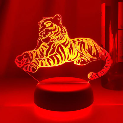 Lampe de Chevet 3D LED Tigre pour Enfant