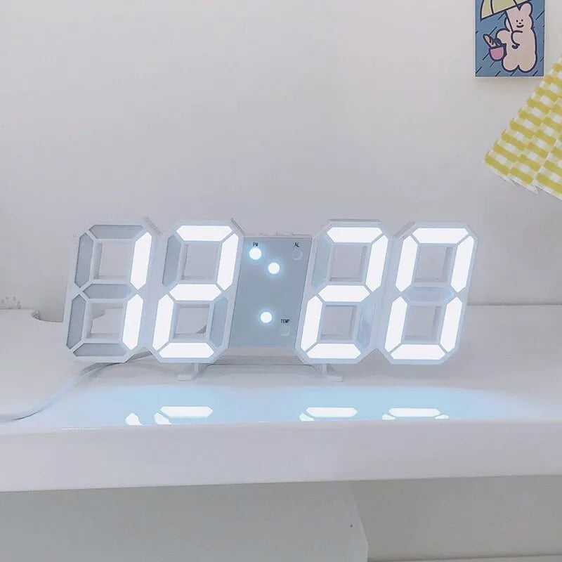 Lampe de Chevet LED avec Réveil 3D