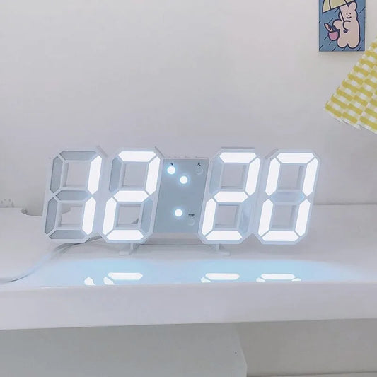 Lampe de Chevet LED avec Réveil 3D