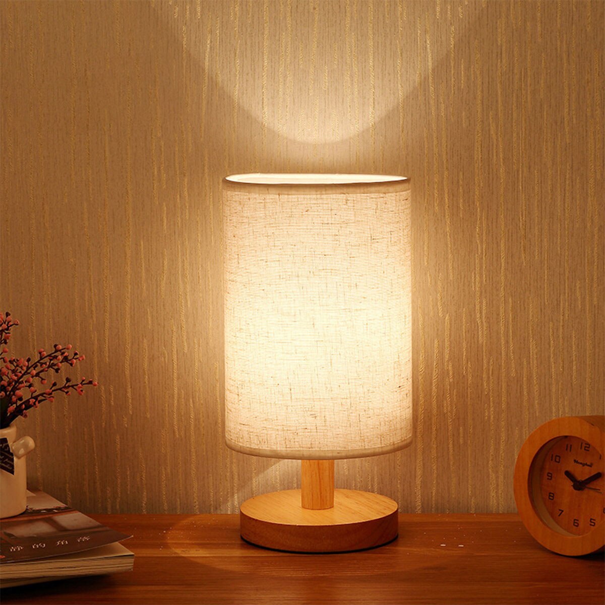 Lampe de Chevet en Bois au Design Original et Naturel