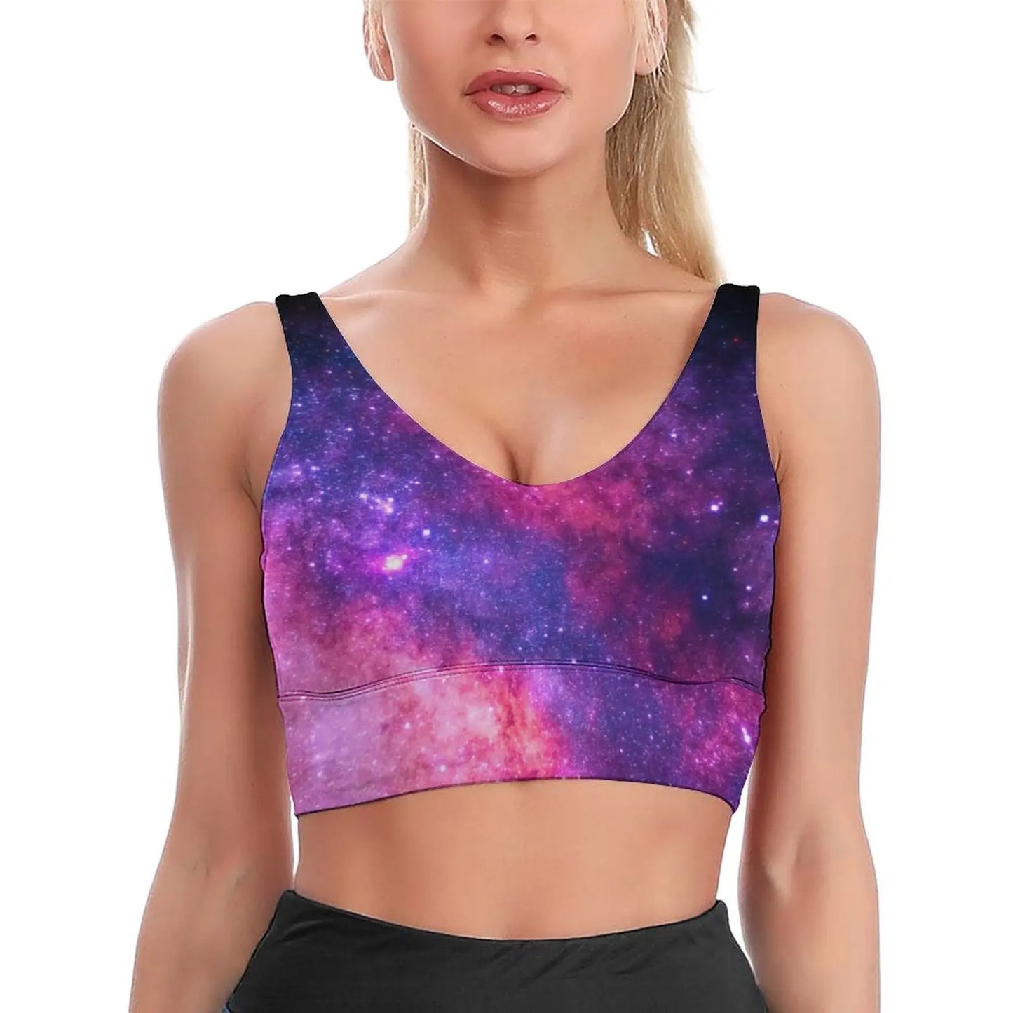 Women crop top galaxy