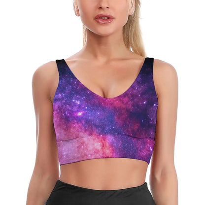 Women crop top galaxy