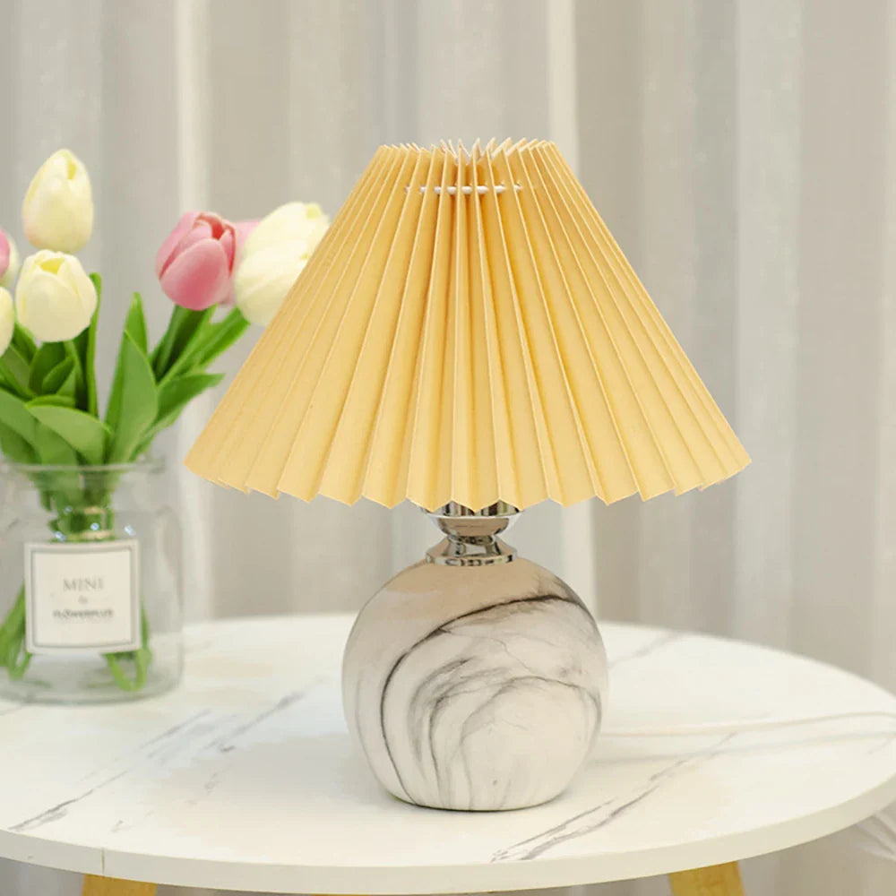 Lampe de Chevet Vintage Plissé en Céramique